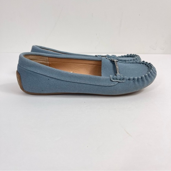 Lucky Brand Abeeku Blue Canvas Moccasin Driving Loafers w/ Metal Accent Size 7 - Picture 5 of 8